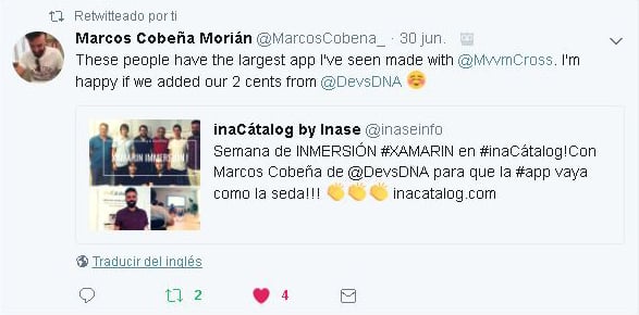 Captura TW Marcos Devs DNA Xamarin Immersion