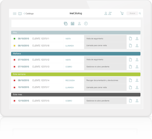 agenda comercial de inaCátalog para optimizar la fuerza de ventas